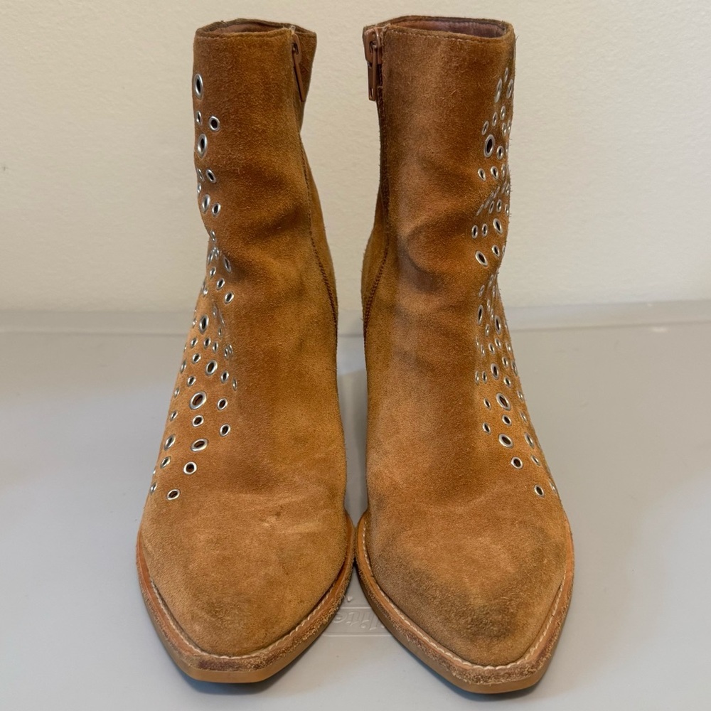 Jeffrey Campbell Brown Ankle Booties with Stacked Heel